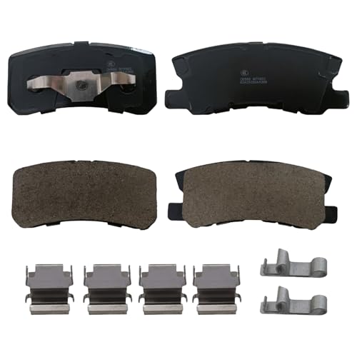 D868 Ceramic Brake Pads Kits Fit for Lancer, RVR, Endeavor, Patriot, Compass, Avenger, 200, Montero, Caliber, Outlander Sport, Sebring, Outlander, Rear Brake Pad Set, 4pcs - size: D868