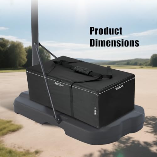 Weighted Base Anchor for Basketball Hoops- Portable Sandbag Holds 300+ Lbs | Heavy Duty 600D Waterproof Base Stabilizer for Basketball Goals - All-Weather Resistant, Black