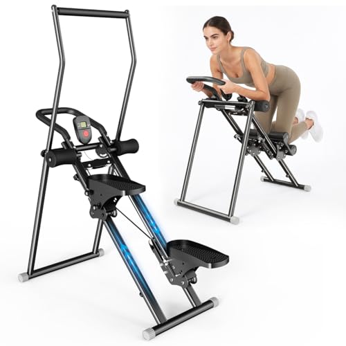 Stair Stepper Ab Machine for Home Gym, Multi-functional Full-Body Workout Equipment, Compact Folding Stair Climber with Oversized Pedal, 90% Pre-Assembled Stairmaster