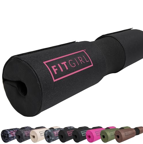 FITGIRL - Squat Pad and Hip Thrust Pad for Leg Day, Barbell Pad Stays in Place Secure, Thick Cushion for Comfortable Squats Lunges Glute Bridges, Olympic Bar and Smith Machine - color: Black (Deluxe)