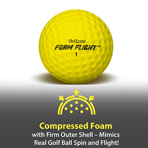 GoSports Foam Flight Practice Golf Balls - Choose White or Yellow - Pack of 24 Limited Flight Training Balls - color: Yellow