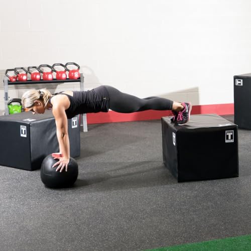 Body-Solid Tools (BSTSPBOX) 3-Way Plyometric Box Set, Jump Exercise and Step Up Boxes for Training Fitness Gym and Home Workouts - Adjustable and Durable Plyo Boxes, 20 x 24 x 30 Inch