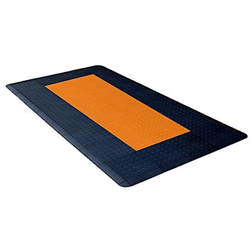 Speedway Garage Floor Mat Kit for Motorcycle, Small, Black/Orange - color: Black/Orange, size: Garage Kit - Motorcycle