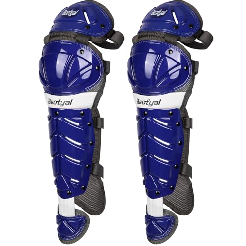 Baseball Softball Catcher Leg Guards Shin Guards for Youth Adult - size: 15"-Adult Blue