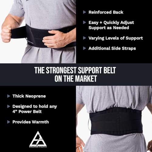 Evolution Athletics Weight Lifting Support Belt for Strength Training, Powerlifting, or Deadlift - size: 4XL