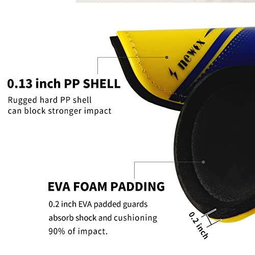 newox Soccer Shin Guards Kids Youth - Shin Pads Protection Boys Shin Guards Soccer Youth - Soccer Shin Guards for Kids 3-15 Years Old Girls Boys - color: Yellow+Blue, size: X-Small