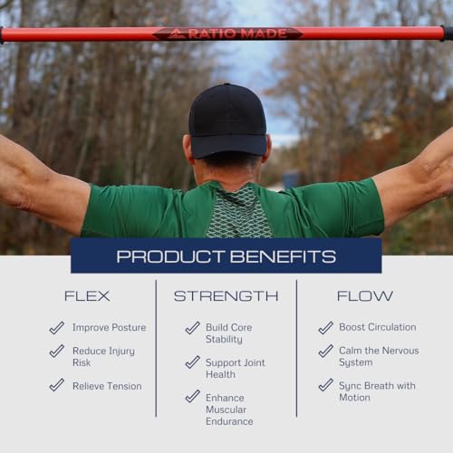 Stretch Stick, flexibility trainer, and mobility aid - color: Forest, size: 54 inches