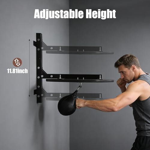 Speed Bag Platform Speed Bag Boxing Kit for Adults Height Adjustable Wall-Mounted Heavy Duty Boxing Training Equipment 360° Rotatable Speed Ball with Punching Ball Fits Home Gym Workout - color: Log Color