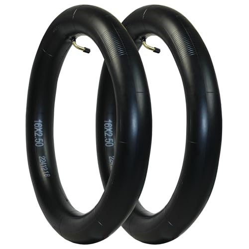 Libereco 16x2.125/2.5/3.0 Bike Inner Tubes for Electric Bike - Butyl Rubber,Bent Valve (CR202), High Elasticity for E-Bikes & Children Bikes - color: 2 Tubes, size: 16x2.5"