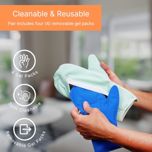 NatraCure Cold Therapy Mittens - Small/Medium - for Sore, Aching Hands, Working Hands, Arthritis, Neuropathy, Chemotherapy, Chemo Care Package for Women, Cryotherapy, Edema Relief, Hand, Finger Pain - size: Small-Medium