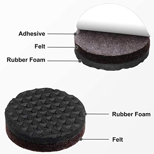 Yelanon Non Slip Furniture Pads -56 pcs（1+2）” Furniture Grippers, Non Skid Furniture Legs,Self Adhesive Rubber Furniture Feet, Anti Slide Furniture Hardwood Floor Protector for Keep Couch Stoppers - size: 56pcs 1"+2"+2" Round & Square