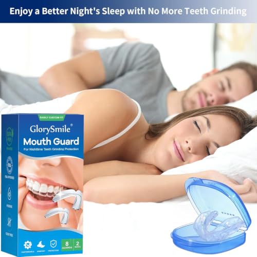 Mouth Guard for Sleeping 8 pcs, Night Guards for Teeth Grinding, Mouthguards for Clenching of Teeth, Dental Bite Guards for Teeth Grinding, Reusable Teeth Grinding Mouth Guard Two Size