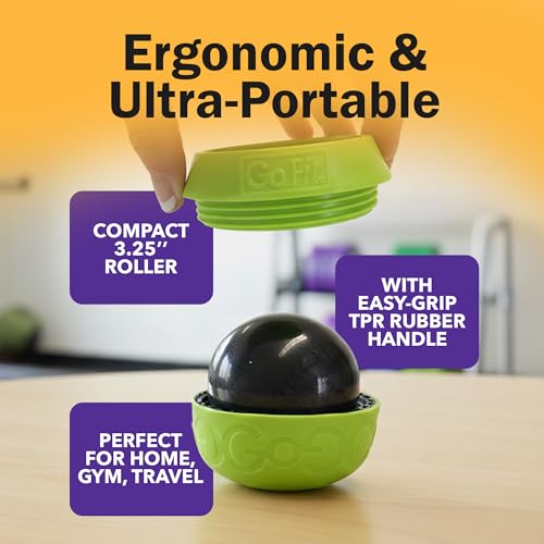 GoFit GoBall Trigger Point Massage Ball, 3.25 Inch Firm Therapy Ball for Muscle Tension Relief, Self-Massage Tool for Back, Shoulders, Legs and Glutes, Portable Deep Tissue Roller Ball - size: 3.25 Inch