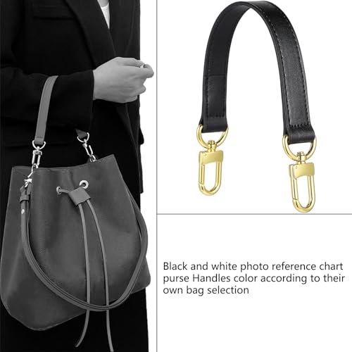 Genuine leather purse Handle compatible with Neonoe for Metis Noe BB NM Beaubourg Hobo - color: Black-purse Handles