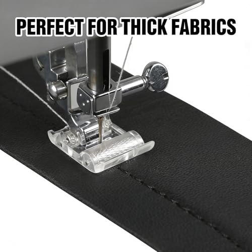 4 Pcs Roller Sewing Machine Presser Foot, Low Shank Snap-On Compatible with Singer Brother Janome Juki & More Sewing Machines, Ideal for Fabric Sewing & Craft Projects