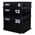 REP Fitness Stackable Soft Foam Plyo Box Set, Adjustable Plyometric Jump Box for Home Gym Workouts, Plyometric Jumping Platform for Exercise, Step Training, HIIT & CrossFit - style: 6", 12", 20"