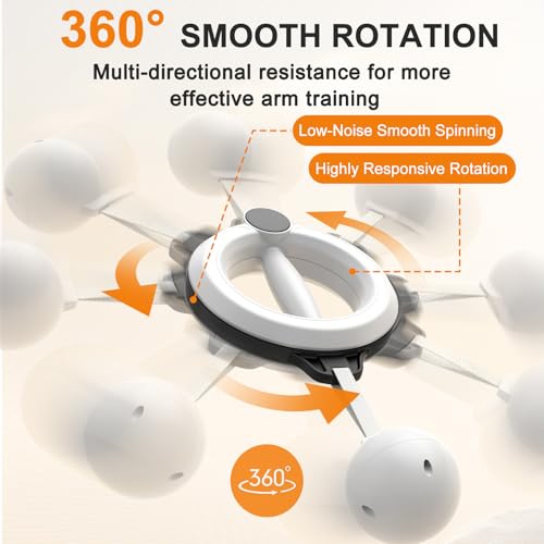 Infinity Hoop for Arms 360° Hand-Crank Arm Hoops for Exercise,Forearm, Chest, Shoulder and Arm Muscle Training Fitness Equipment, Flabby Arm Exerciser for Home & Gym Workouts for Men and Women