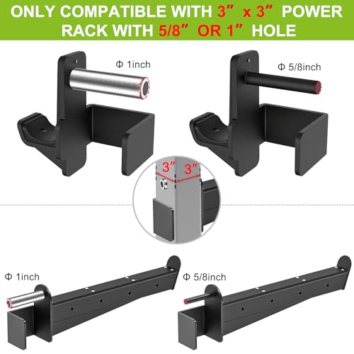 Kipika Power Rack Attachment for 5/8" & 1" Holes - Heavy Duty Home Gym Equipment for 2x2 or 3x3 Squat Rack, Adjustable and Easy to Install - color: For 3"x3" Rack with 5/8" or 1" Hole