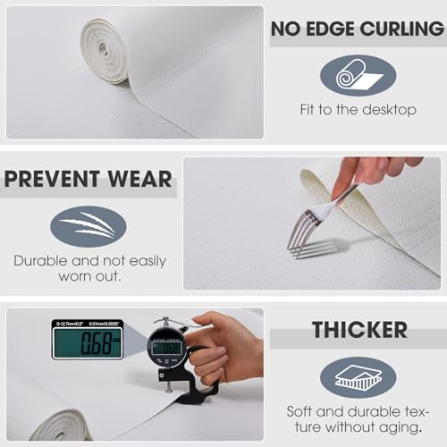 Drawer and Shelf Liner, Non-Slip Kitchen Cabinet Liners Non-Adhesive Thick Strong Grip Waterproof Washable Mats Protect Dresser Shelves Cupboard Bathroom Cabinets, White, 12 in X 10 FT - color: White, size: 11.8"W x 118"L