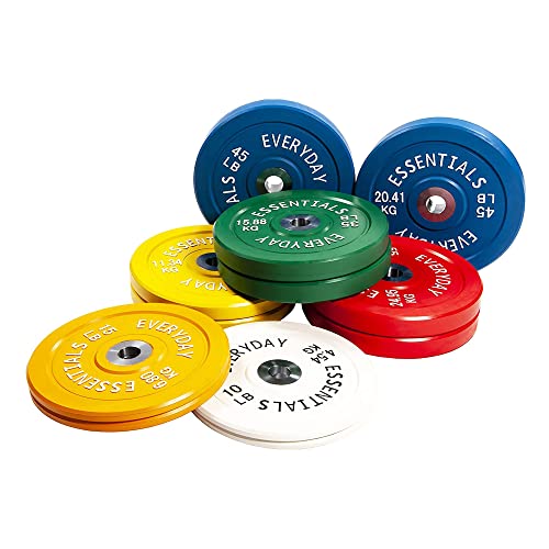 BalanceFrom Color Coded Olympic Bumper Plate Weight Plate with Steel Hub - style: 45lbs Single, Color