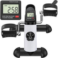 TABEKE Under Desk Bike Pedal Exerciser - Mini Exercise Bike for Arm/Leg Exercise, Pedal Exerciser for Seniors with LCD Display 26514(White)