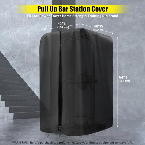 Kingling Pull Up Bar Station Cover for Power Tower Home Strength Training Dip Stands - Waterproof & Dustproof Protective Cover - color: 42''L x40''W x64''H