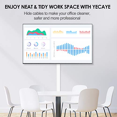 Yecaye Cord Hider, 113in Medium Cord Covers for Wires on Wall, Cord Organizer for 2-3 Wires, Easy Install Cable Management Kit, TV Cable Hider for Home Office, W0.95in H0.55in, White - color: White, size: 113in L x 0.95in W x 0.55in H