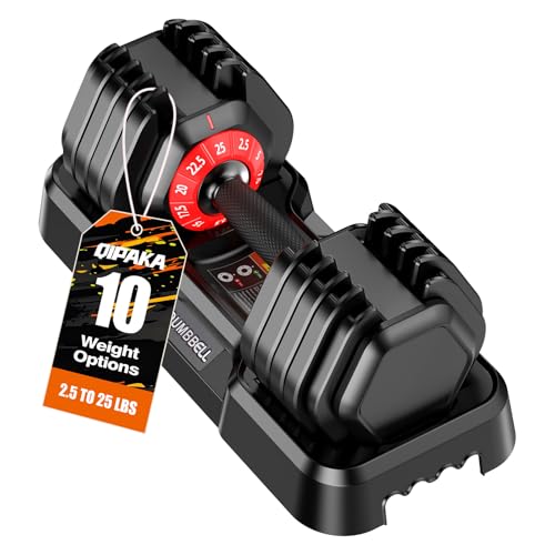 Adjustable Dumbbells Set All in One Free Weights Set for Home Gym | 25/26.5/52.5/55/85lbs Weights Dumbbells Set, 1 Sec Adjust Weights with Anti-Slip Handle for Home Fitness - color: 25lb-single