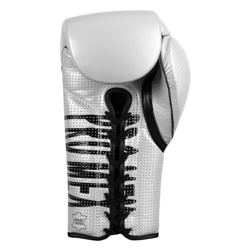Title Boxing Pro Mex Professional Edge Lace Training/Sparring Boxing Gloves - color: Silver, size: 14 oz