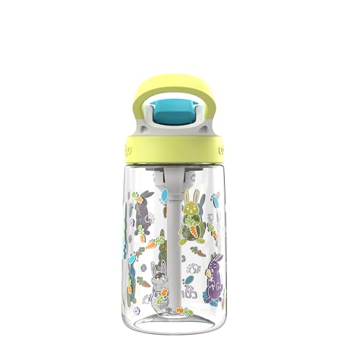 Contigo Kids Water Bottle with Redesigned AUTOSPOUT Straw, 14 oz - color: Salt (Bunnies GFX), size: 14 oz (Pack of 1)