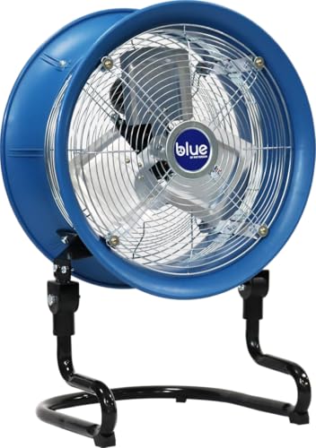 patterson BLUE 20” High Velocity Industrial Air Circulator Fan with 14” Blade, Heavy-Duty 3-Speed Metal Floor Fan for Garage, Workshop, Home Gym, Warehouse, Patio & Commercial Use