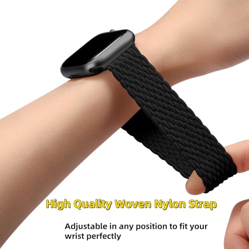 3 Pack Braided Sport Loop Band Compatible with Apple Watch Bands Ultra 3&2 1 49mm 46mm 45mm 44mm 42mm 41mm 40mm 38mm Men Women; Stretchy Nylon Solo Loop Strap for iWatch Series 11 10 9 8 7 6 SE 5 4 3 - color: Camouflage/Black/Black&Gray, size: 38MM/40MM/4