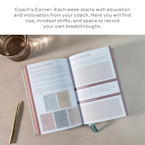 Paper & Progress Wellness Journal – 12-Week Fitness & Self Care Journal for Women | Daily Habit Tracker, Meal Planner, Workout Log, Weekly Reflections & Mindset Coaching Prompts - color: Clay Pink