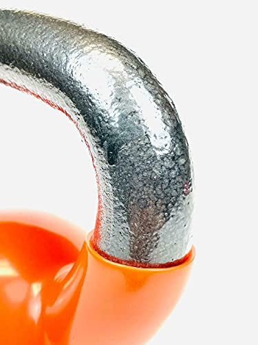 Vinyl Coated Cast Iron Kettlebell Weight - color: Orange
