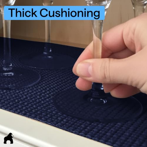 GORILLA GRIP powerGRIP Drawer Shelf and Cabinet Liner, Thick Strong Hold, Non-Adhesive Liners Protect Kitchen Cabinets and Cupboard, Bathroom Drawers, Easy Install, Breathable Mat, 12" x10', Navy Blue - color: Navy, size: 12" X 10', style: 12" x 10'