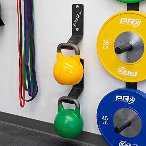 PRx Performance USA MADE Kettlebell Storage Holders, Wall Mounted Kettle Bell Holder Hanger, Space Saving Home or Commercial Gym Accessory, Thick Steel with Black Powder Coating - color: 1 Storage