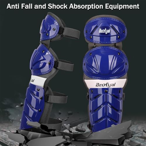 Baseball Softball Catcher Leg Guards Shin Guards for Youth Adult - size: 12"-Youth Blue