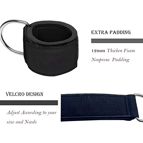 Ankle Workout Straps for Tonal Gym Machine,Hot Pink Adjustable Ankle Strap Attachments for Tonal,with Special Tonal Adapter Accessory - color: Black