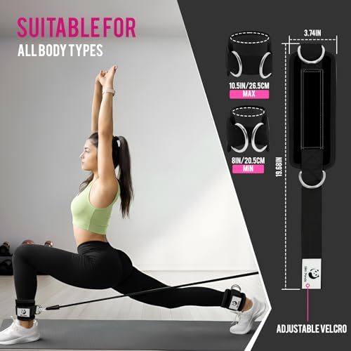 Slim Panda Ankle Strap for Cable Machine,Ankle Cuff for Kickbacks, Booty Hip Abductors,Glute Workouts, Leg Extensions, Curls for Men and Women, Adjustable with Double D-Rings - color: Black, style: Single