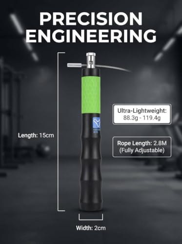YUEDONG Speed Jump Rope for Fitness Training, Adjustable Steel Cable Skipping Rope, Non-Slip Grip Handles