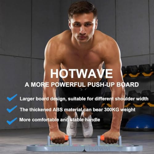 HOTWAVE Push Up Board, Portable PushUp Board, Foldable 20 in 1 Push Up Bar | Multifunctional Pushup Handles for Floor, Professional Strength Training Equipment For Men and Women at Home Gym - color: Grey