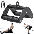 SELEWARE Rotating Straight Bar, Tricep Rope, Double D Row Handle, Rotating V Handle, Cable Machine Attachment with Non-Slip Soft Rubber Grip, Universal Attachment for Cable Machines - color: Double D Handle