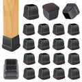 16 Pcs Square Chair Leg Floor Protectors for Hardwood Floors | Thick, Durable & Tear-Resistant Silicone Furniture Pads Caps Protect Wooden Floors from Scratches & Noise (Fit 9/10" to 1") - size: M - 16 Pcs - Black