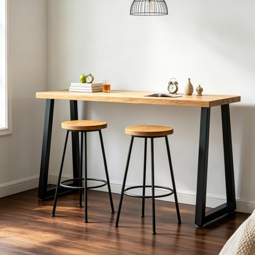 36 Inch Metal Table Bar Legs, Heavy Duty Industrial Style Counter Height Table Legs with Adjustable Feet Pads for DIY Kitchen Island, Standing Desk, Trapezoid (H36'' x W17.7'') - size: H36" T1