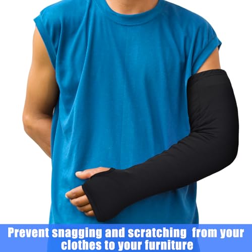 Boao 8 Pcs Arm Cast Covers Protector Splint Cast Covers Soft Elastic Arm Sling Sports Sleeve Reusable Breathable Wrist Elbow(Black,Large) - color: Black