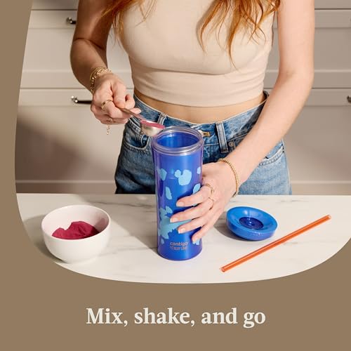 Contigo x Ally Love Shake & Go Tumbler, Autoclose Lid, Leak Proof, 20oz, Stellar Jay - color: Stellar Jay