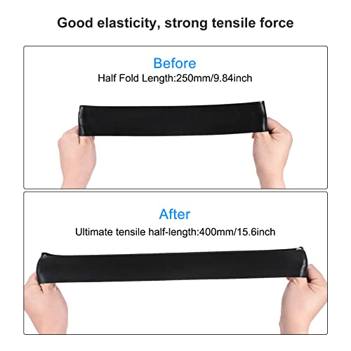 MECCANIXITY Anti Slip Feature Chair Bands, Flexible Seating Elastic Latex Bands for Home Office, Half Fold Length 250mm, Thickness 1mm, Black Pack of 2