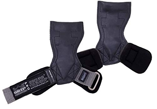 Lifting Grips PRO Weight Gloves Heavy Duty Barbell Gymnastics Straps Alternative to Power Hooks Deadlifts Adjustable Neoprene Padded Wrist Wrap - color: GrStRb, size: Large 7.50"-8.50" Wrist Size