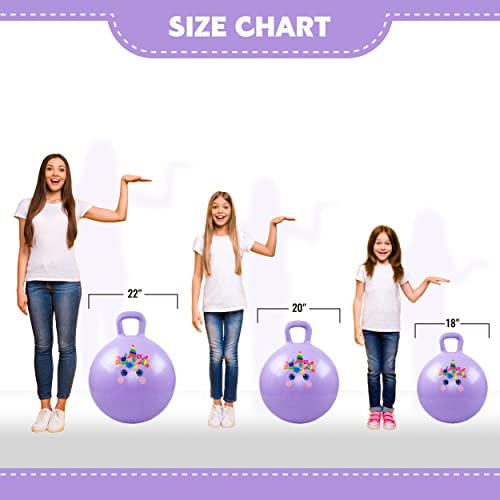 Hopper Ball, Unicorn Hopping Toys for Kids, 20 Inch Bouncy Ball with Handle, Purple Inflatable Bouncing Hoppity Hop Toys for Boys and Girls Gifts - color: Purple Unicorn, size: Age:7-12(20''/50cm)