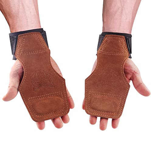 TAVIEW Wrist Straps for Weightlifting for Maximum Grip Support - Lifting Deadlift Strap & Weight Lifting Grips Gloves for Working Out Pull Up Deadlifting & Shrugs - color: tiger (brown)